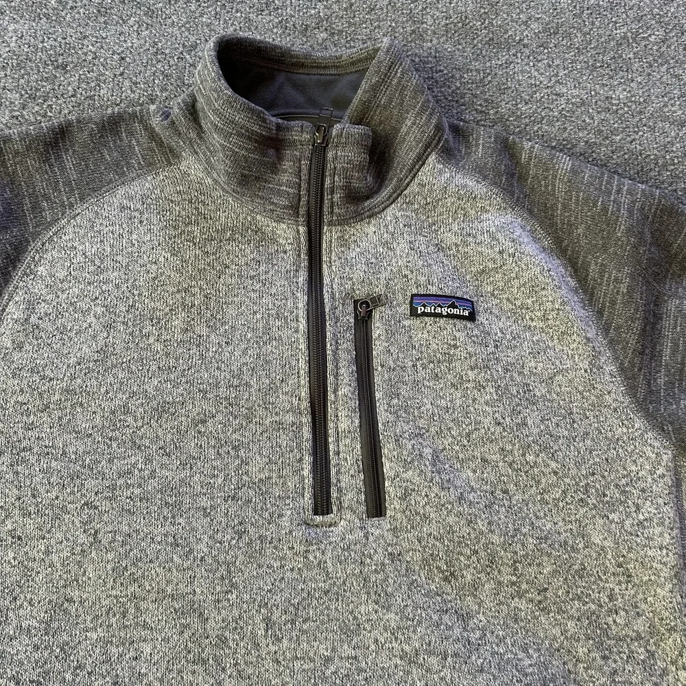 Patagonia Better Sweater Pullover Mens Large Gray 1/4 Zip Fleece‎ Chest Pocket